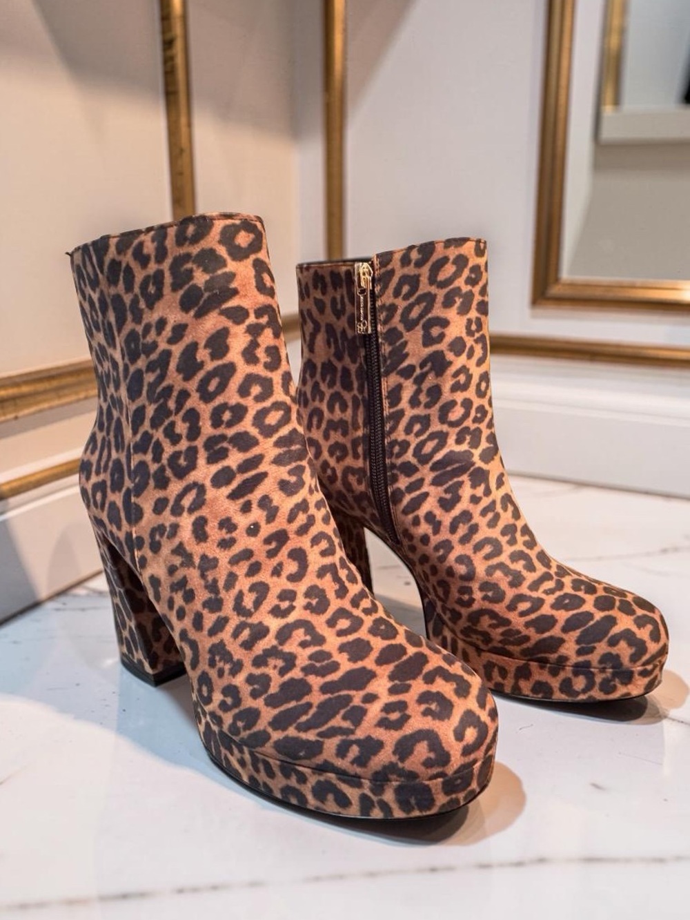 Jessica Simpson NWT Sz 6.5 Rexura Leopard Print Platform Ankle Boots  (SH399)